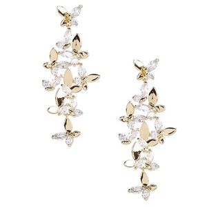 Kate Spade social butterfly statement linear crystal earrings